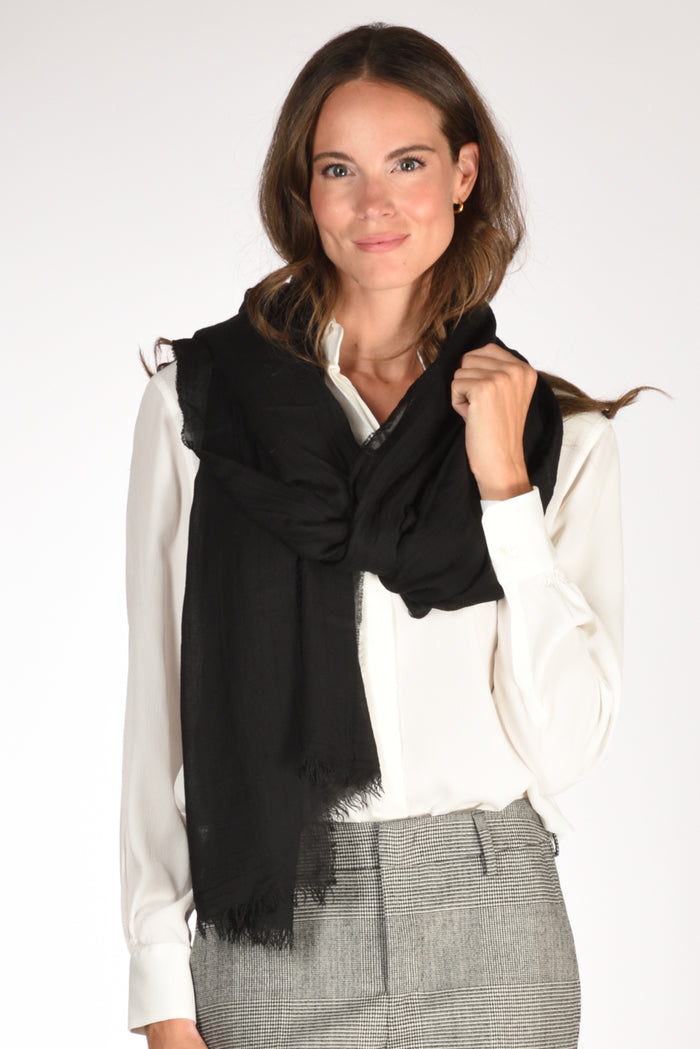 Faliero Sarti Sciarpa Nero Donna - 1