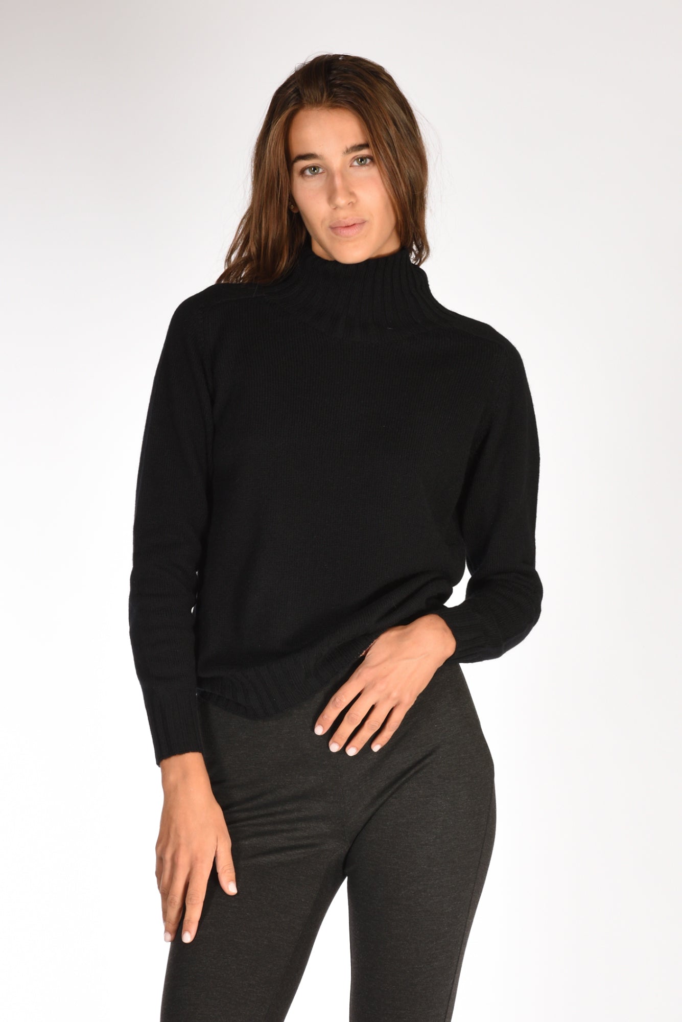 Zanone Slowear Maglia Collo Alto Nero Donna » Five Brescia