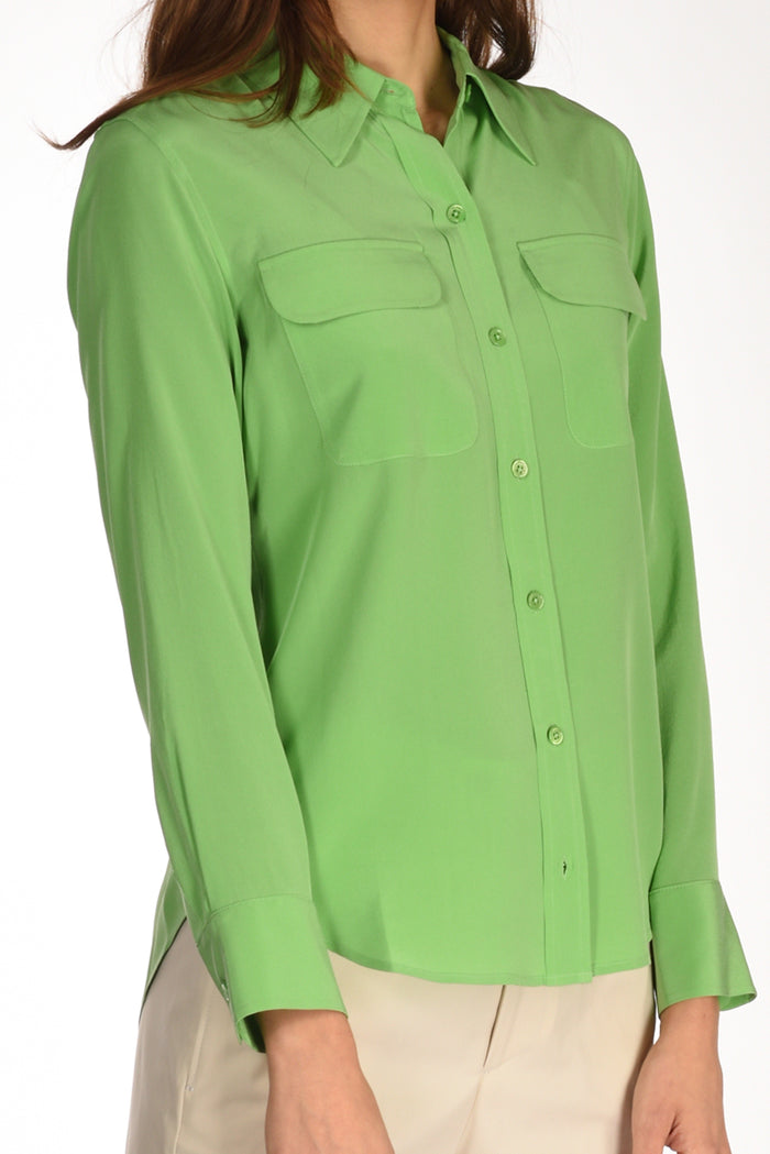 Equipment Femme Camicia Tasche Verde Chiaro Donna - 3