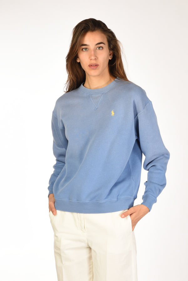 Polo Ralph Lauren Felpa Girocollo Azzurro Scuro Donna