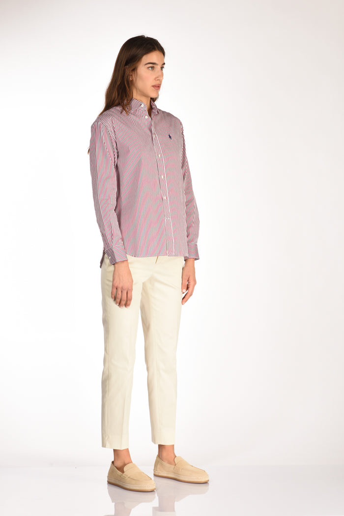 Polo Ralph Lauren Camicia Bianco/bordeaux Donna - 4
