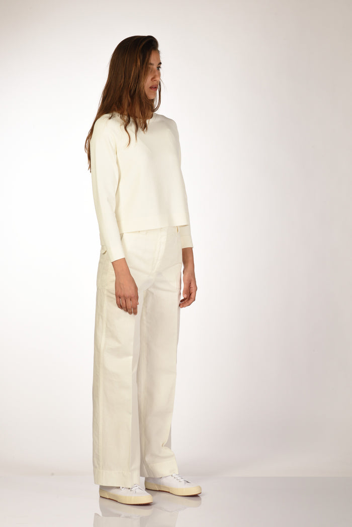 Base Milano Maglia Felpa Bianco Latte Donna - 4