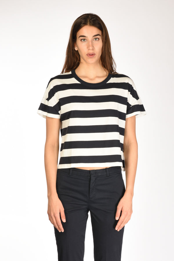 Majestic Filatures Paris Maglia Girocollo Bianco/blu Donna-2
