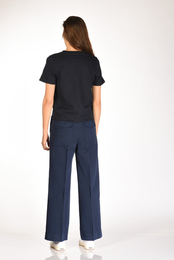 Majestic Filatures Paris Maglia Girocollo Blu Donna - 5