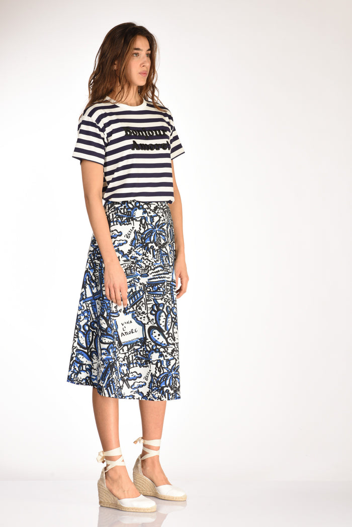 Alessandro Enriquez Tshirt Righe Bianco/blu Donna - 4