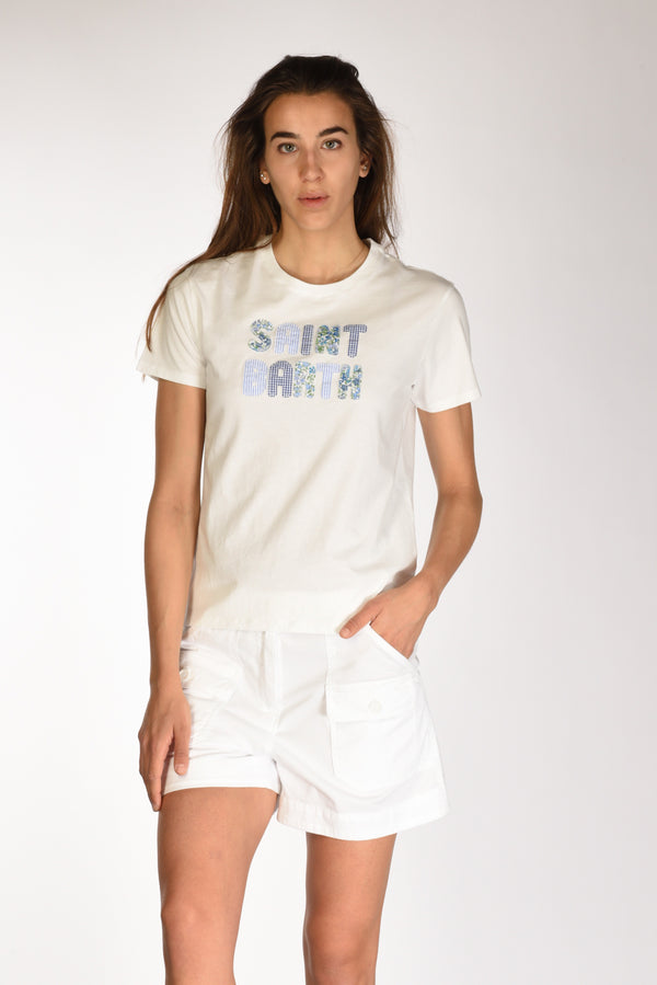 Mc2 Saint Barth Tshirt Emilie Bianco/azzurro Donna