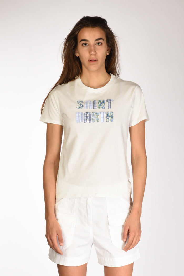 Mc2 Saint Barth Tshirt Emilie Bianco/azzurro Donna - 2