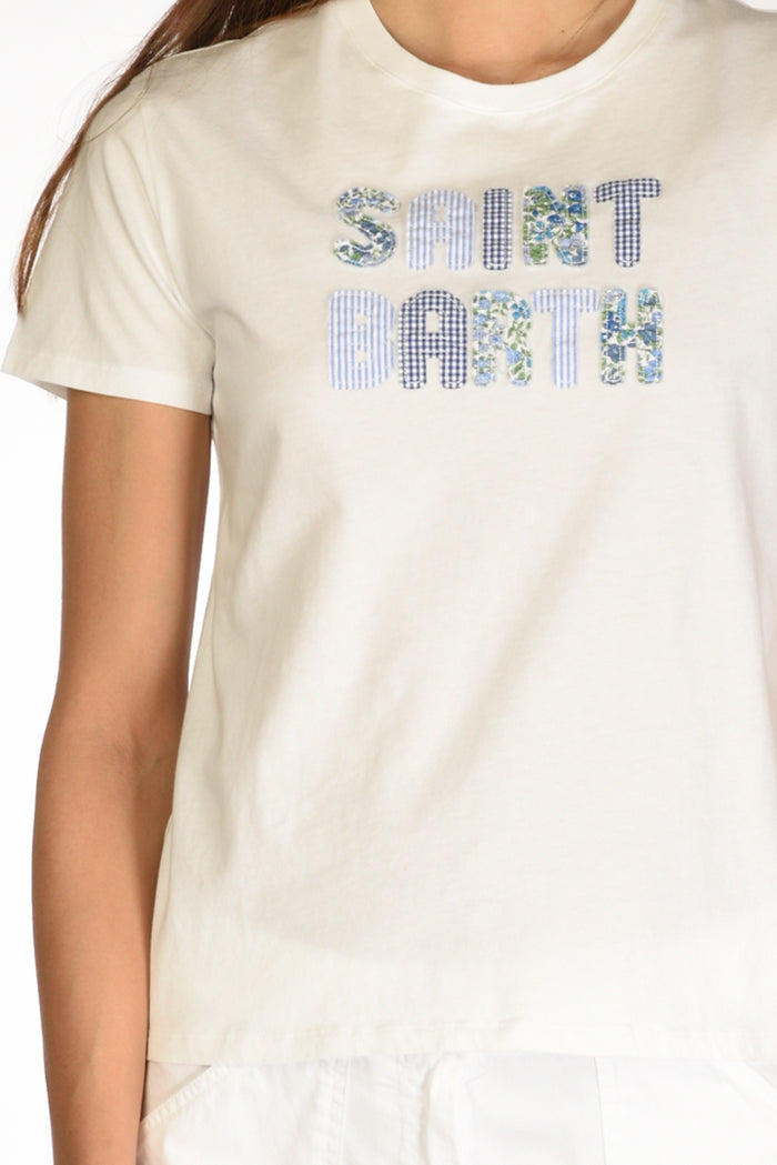Mc2 Saint Barth Tshirt Emilie Bianco/azzurro Donna - 3