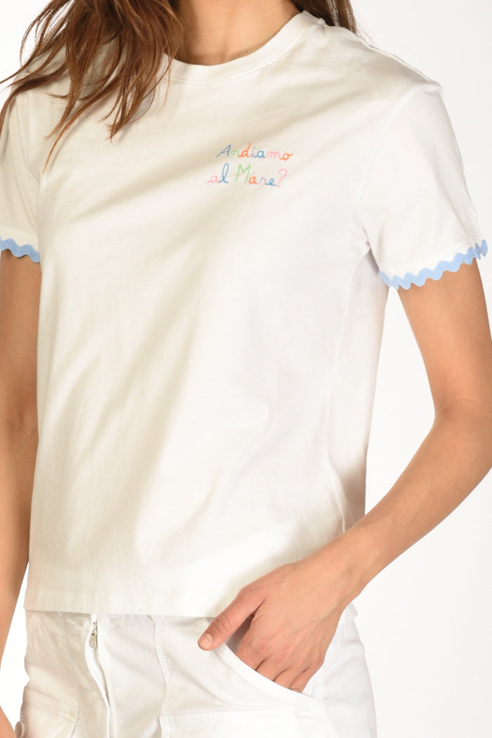 Mc2 Saint Barth Tshirt Emilie Bianco/azzurro Donna - 3