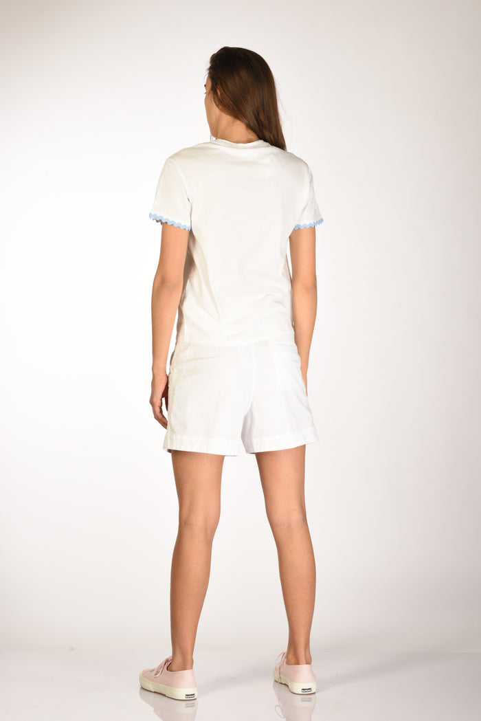 Mc2 Saint Barth Tshirt Emilie Bianco/azzurro Donna - 5