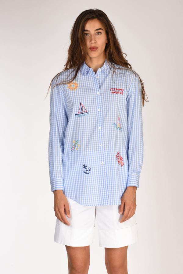 Mc2 Saint Barth Camicia Brigitte Azzurro/bianco/multicolor Donna-2