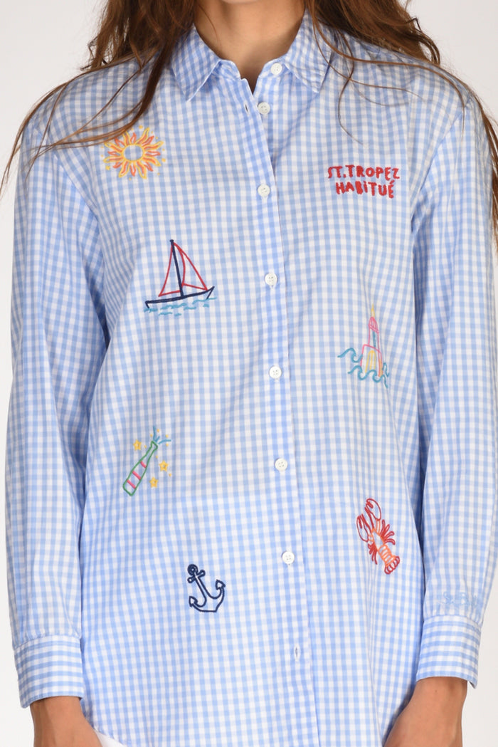 Mc2 Saint Barth Camicia Brigitte Azzurro/bianco/multicolor Donna - 3
