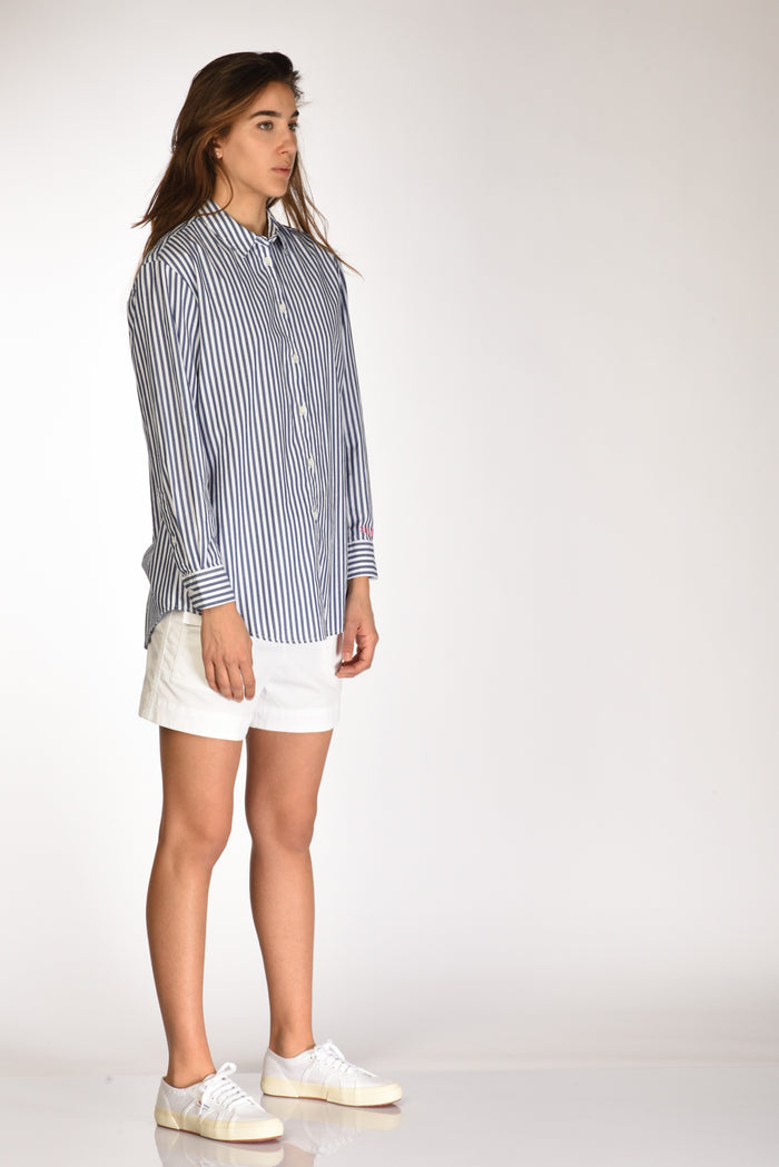 Mc2 Saint Barth Camicia Brigitte Blu/bianco Donna - 4