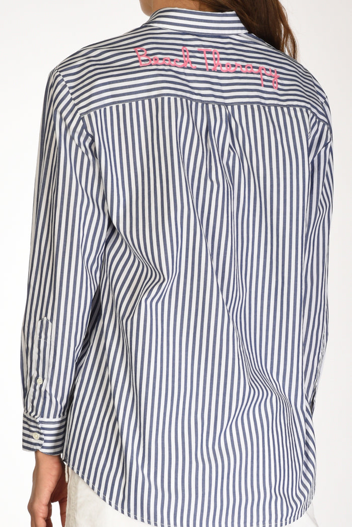 Mc2 Saint Barth Camicia Brigitte Blu/bianco Donna - 5