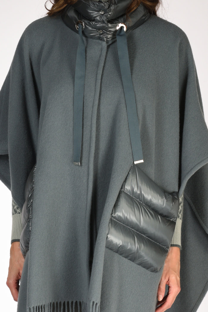 Herno Poncho Warmy Azzurro Scuro Donna - 4