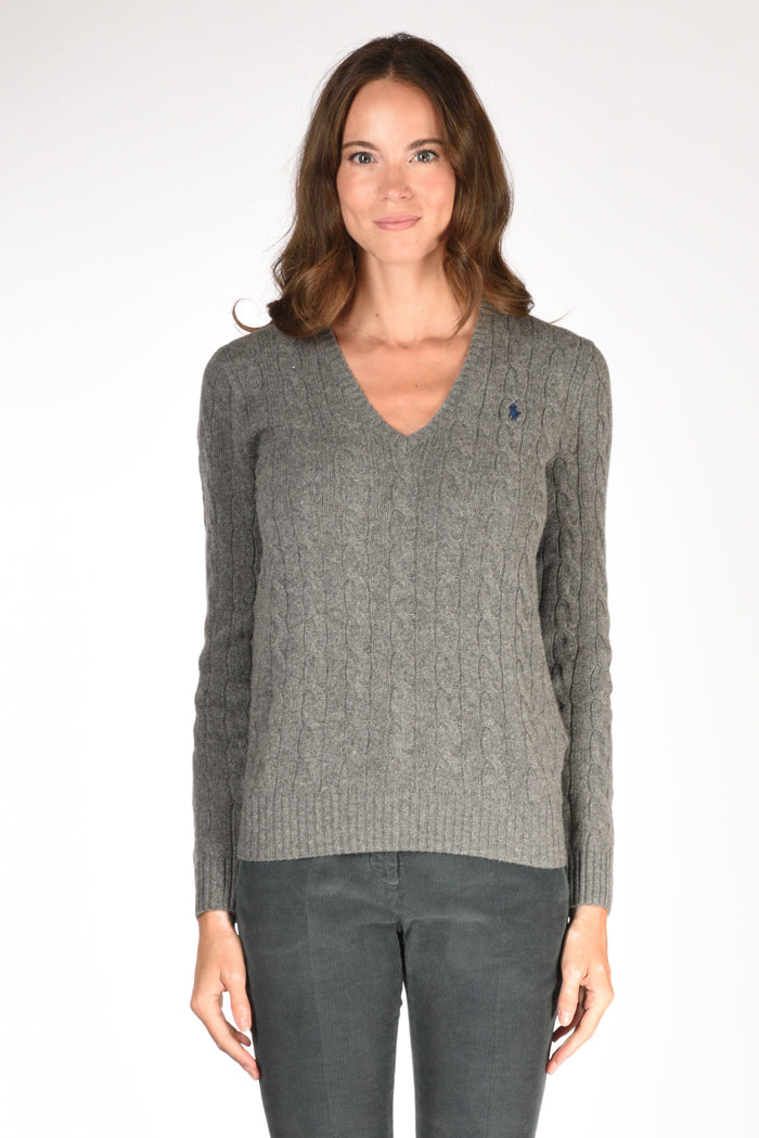 Polo Ralph Lauren Maglia V Polo Grigio Donna - 2