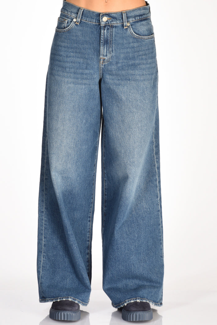 7 For All Mankind Jeans Marie Wide Blu Donna - 3