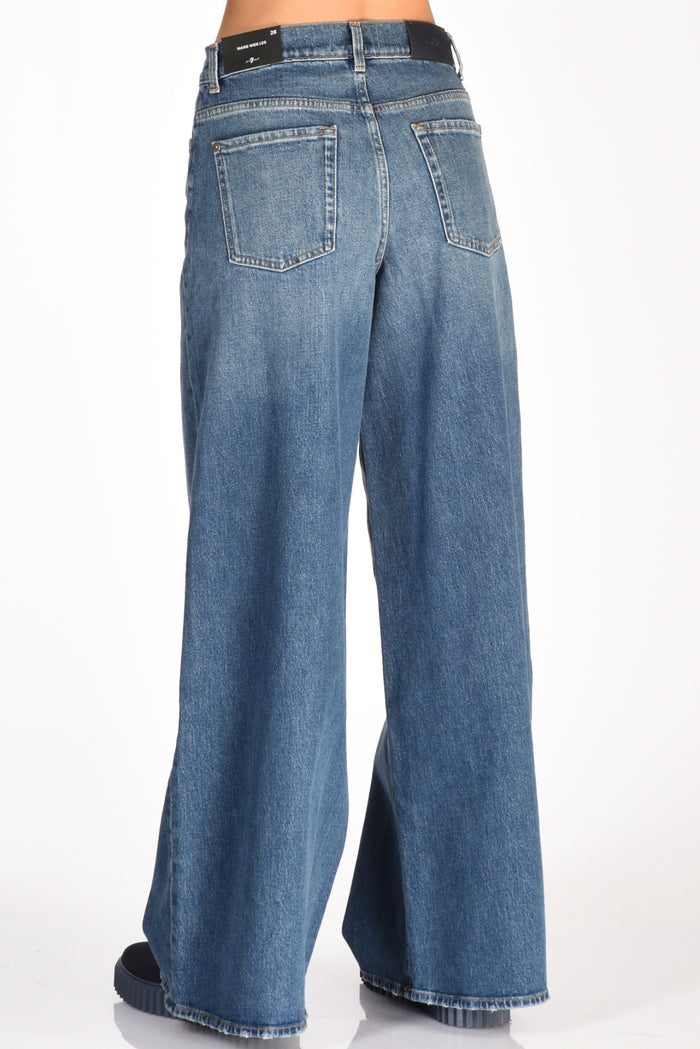 7 For All Mankind Jeans Marie Wide Blu Donna - 6