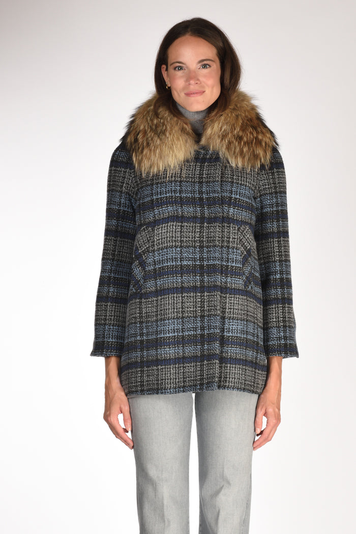 Ava Adore Caban Ecofur Blu/marrone Donna - 3