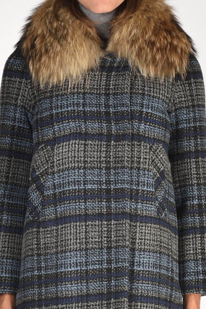 Ava Adore Caban Ecofur Blu/marrone Donna - 4