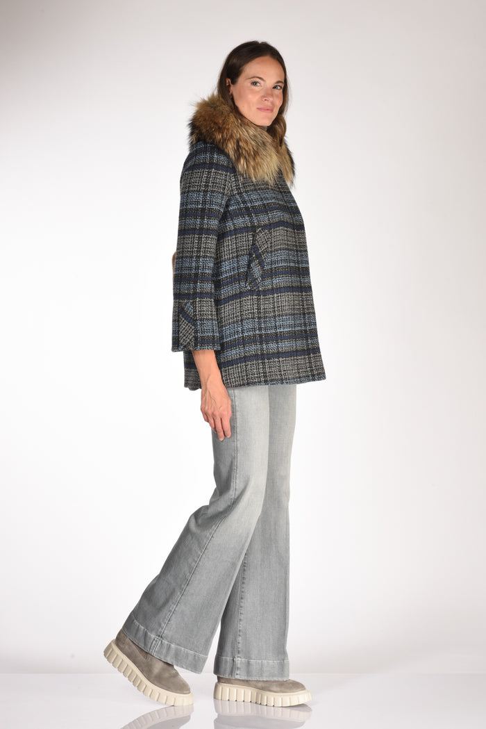 Ava Adore Caban Ecofur Blu/marrone Donna - 5