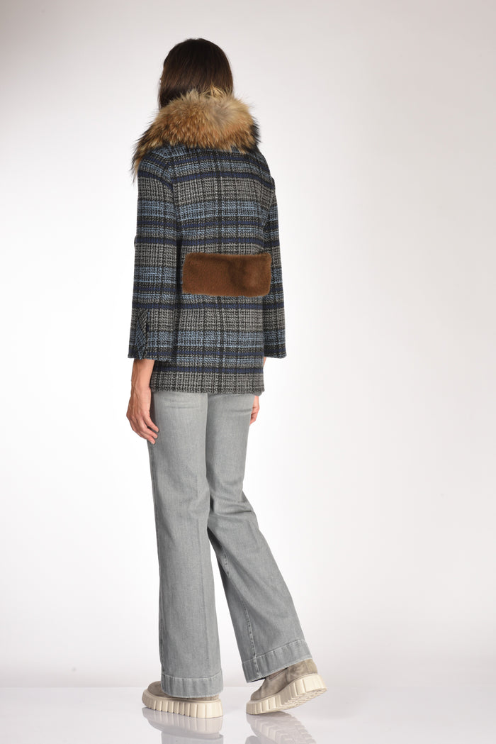 Ava Adore Caban Ecofur Blu/marrone Donna - 6