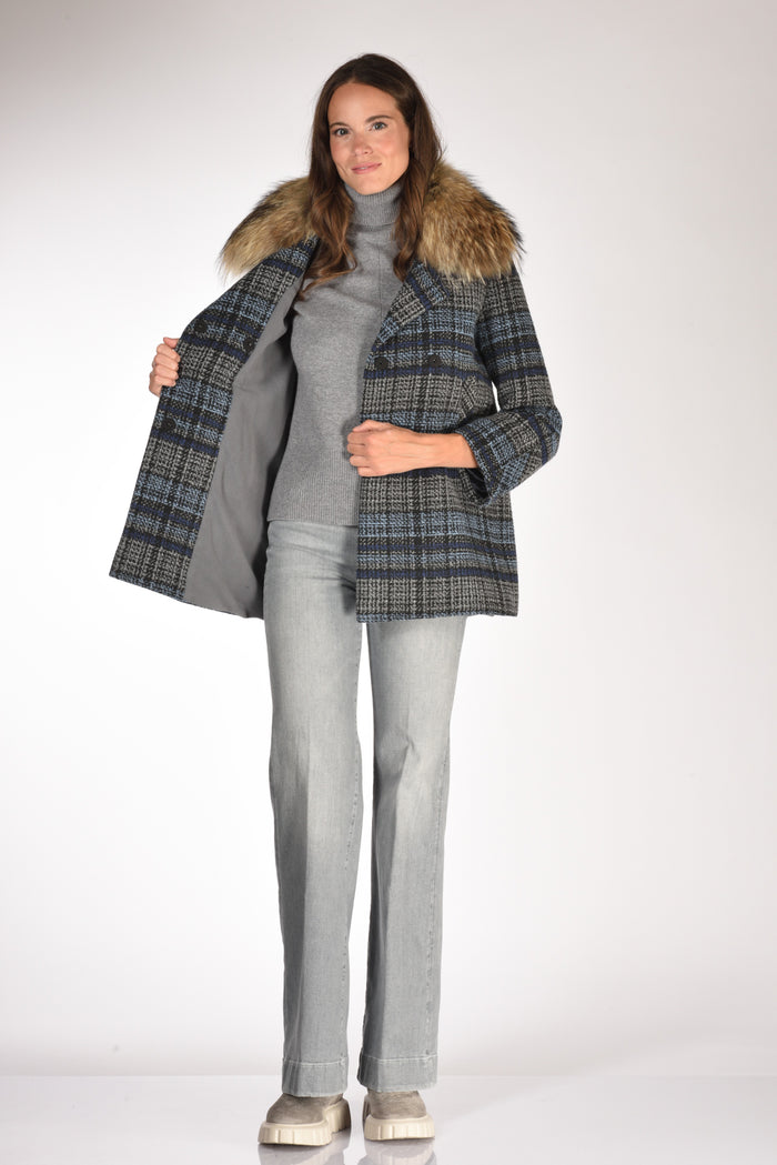 Ava Adore Caban Ecofur Blu/marrone Donna - 7