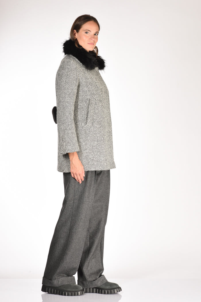 Ava Adore Caban Ecofur Nero/bianco Donna - 4