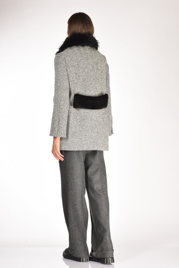Ava Adore Caban Ecofur Nero/bianco Donna - 5