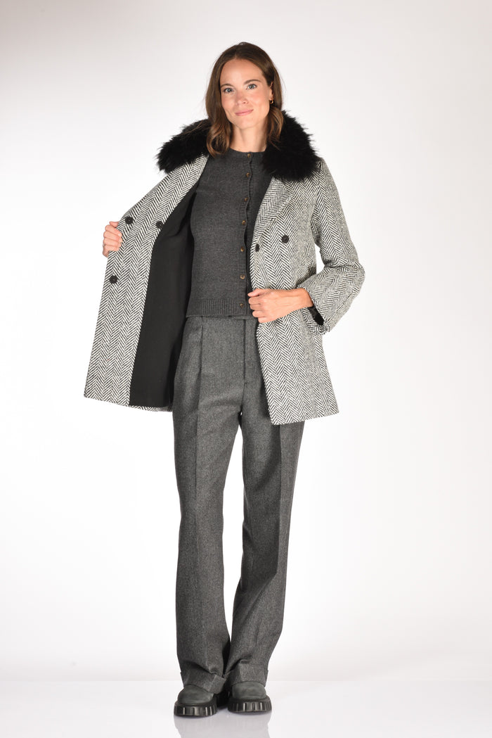 Ava Adore Caban Ecofur Nero/bianco Donna - 6