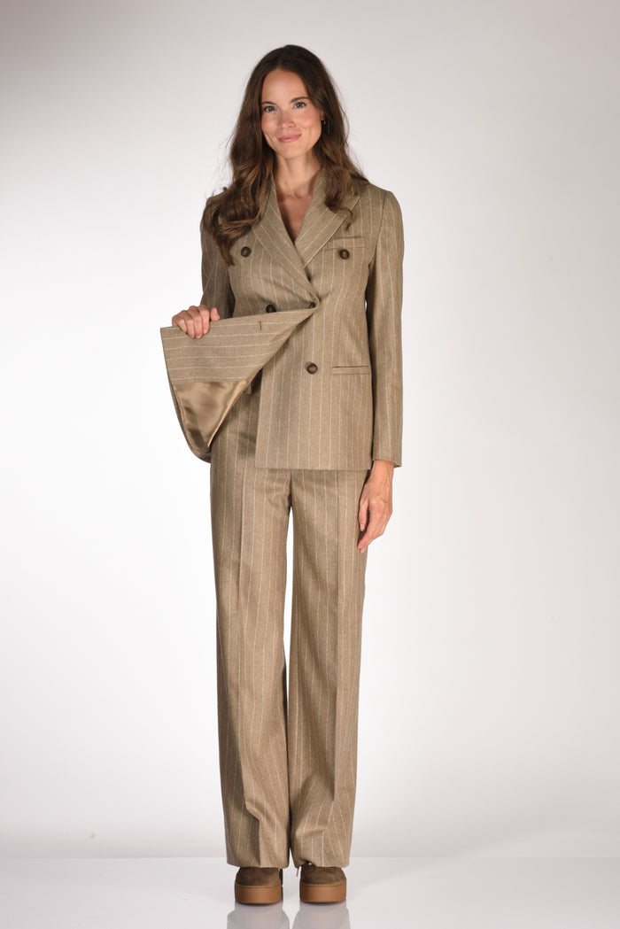 Montedoro Slowear Giacca Gessata Beige Donna - 6