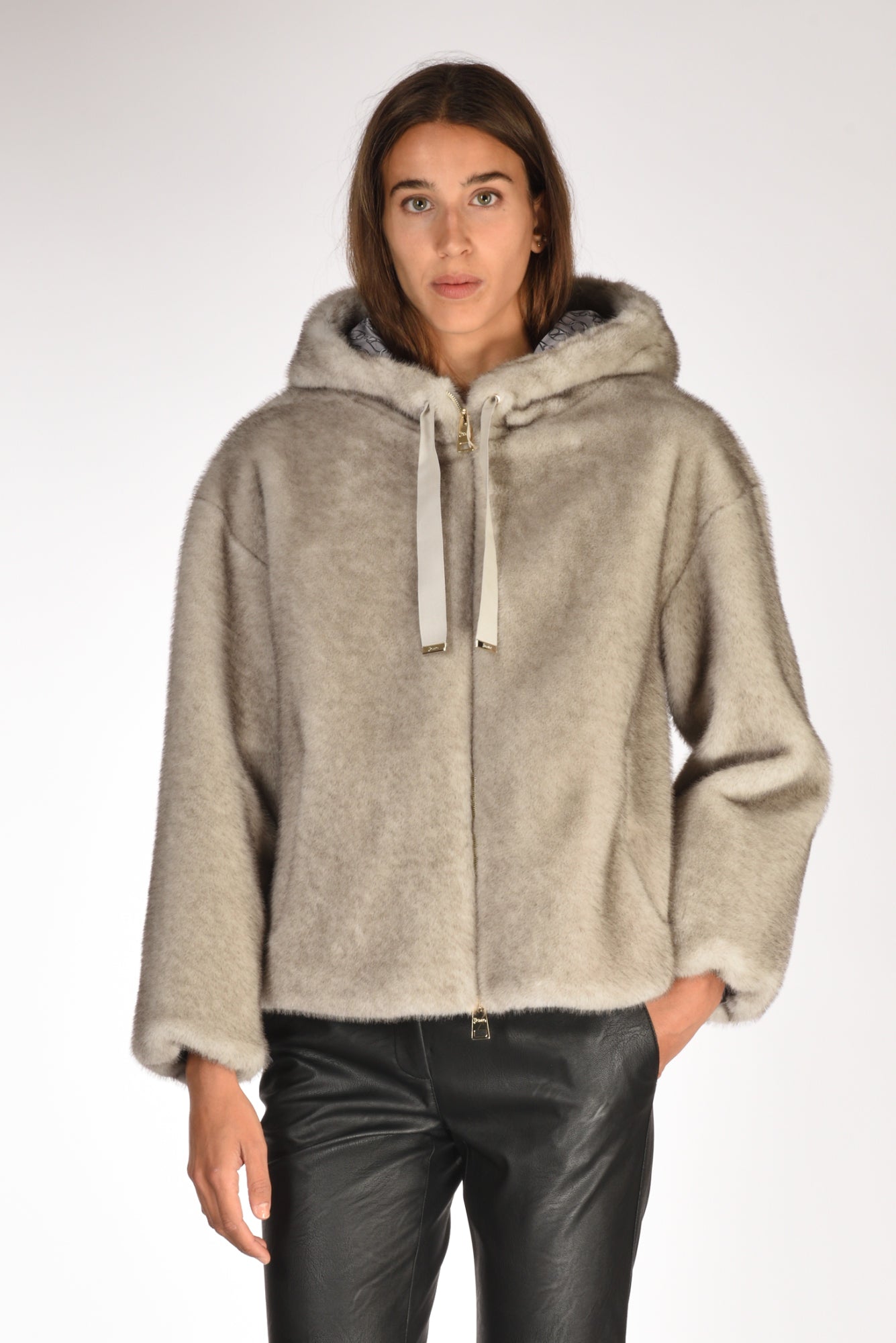 Herno Giacca Ecofur Grigio Tortora Donna » Five Brescia