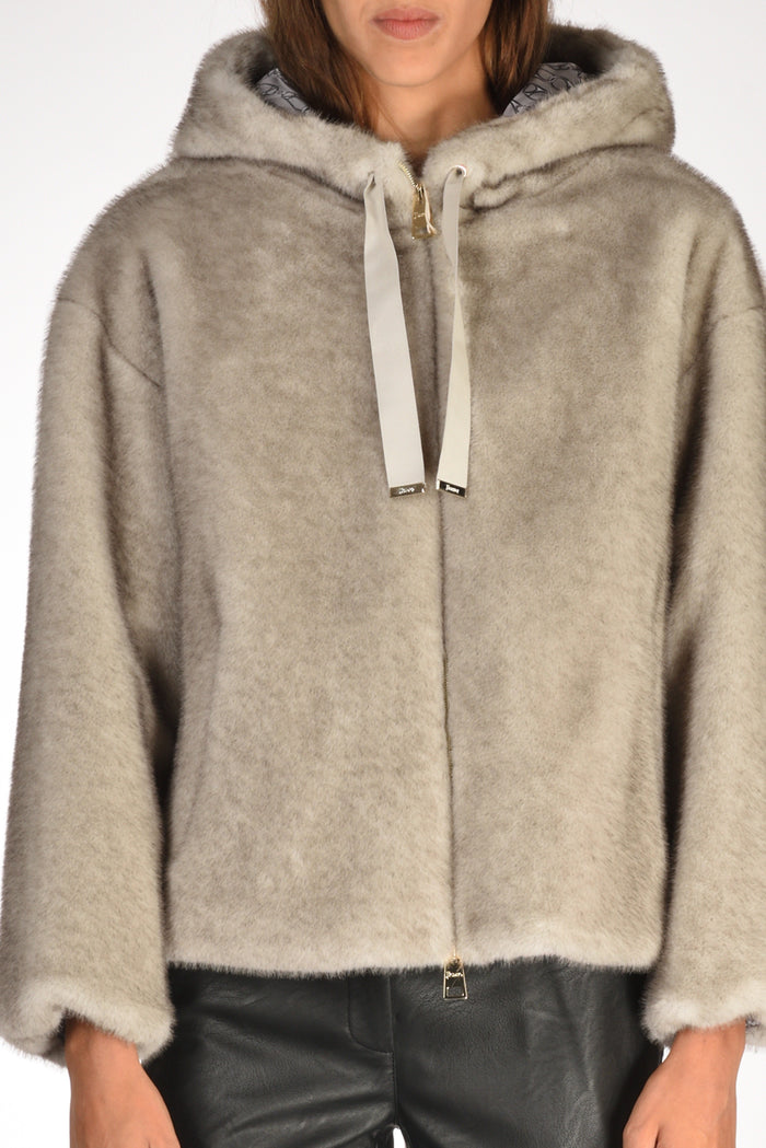 Herno Giacca Ecofur Grigio Tortora Donna - 3