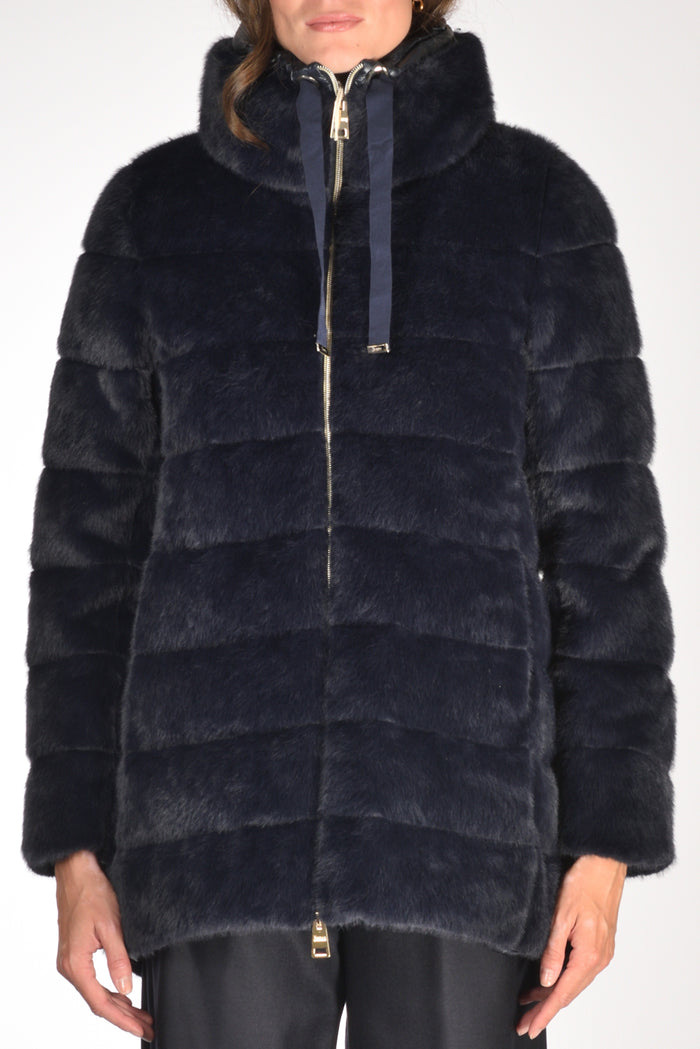 Herno Iumino Faux Fur Blu Donna - 3