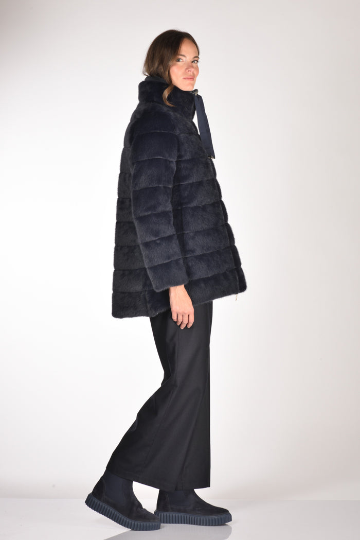 Herno Iumino Faux Fur Blu Donna - 4