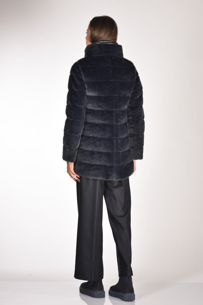 Herno Iumino Faux Fur Blu Donna - 5