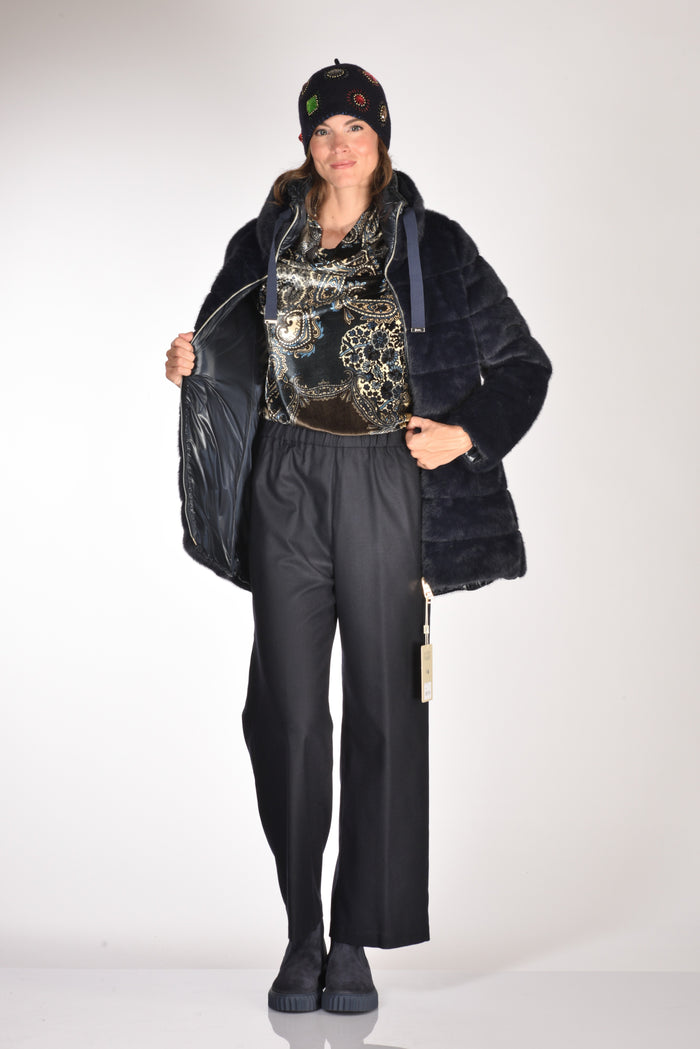 Herno Iumino Faux Fur Blu Donna - 6