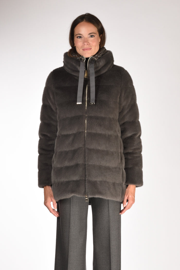Herno Iumino Faux Fur Grigio Scuro Donna - 2