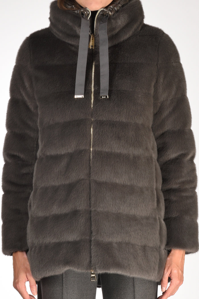 Herno Iumino Faux Fur Grigio Scuro Donna - 3