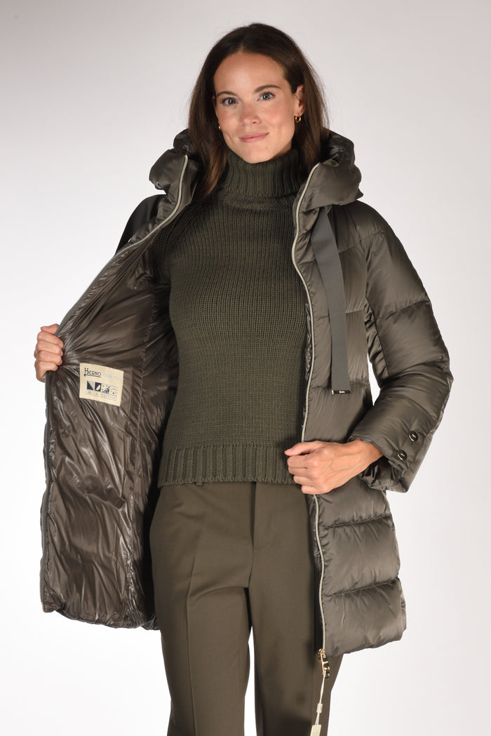Herno Piumino In Raso Grigio Scuro Donna - 6