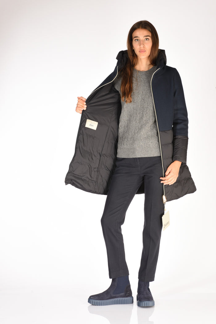 Herno Piumino Bitessuto Blu Donna - 6