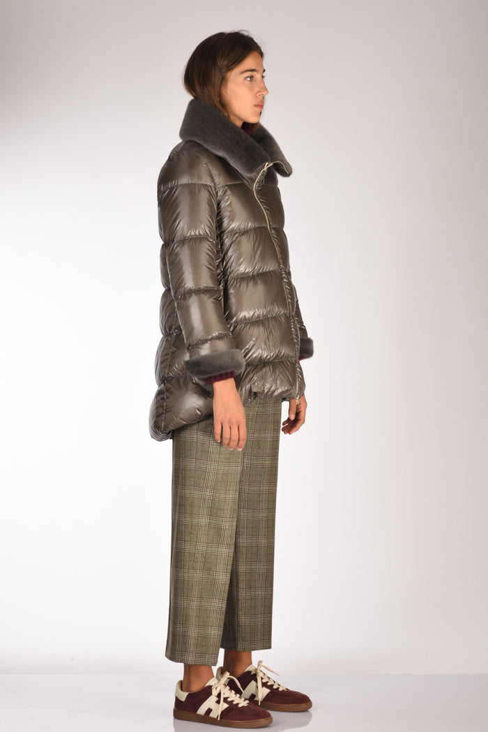 Herno Piumino Faux Fur Grigio Scuro Donna - 4