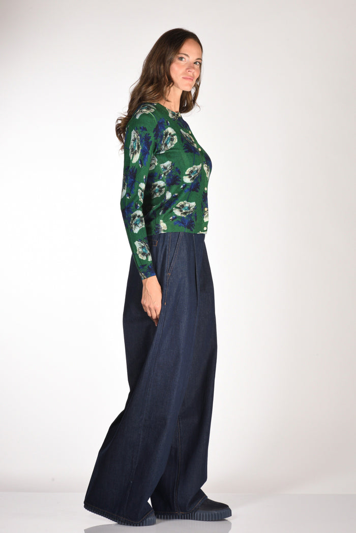 In Bed With You Maglia Stampata Verde/blu Donna - 4