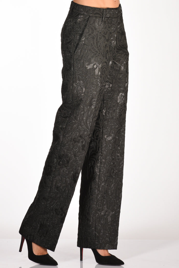 Alessandro Enriquez Pantalone Broccato Nero Donna - 4