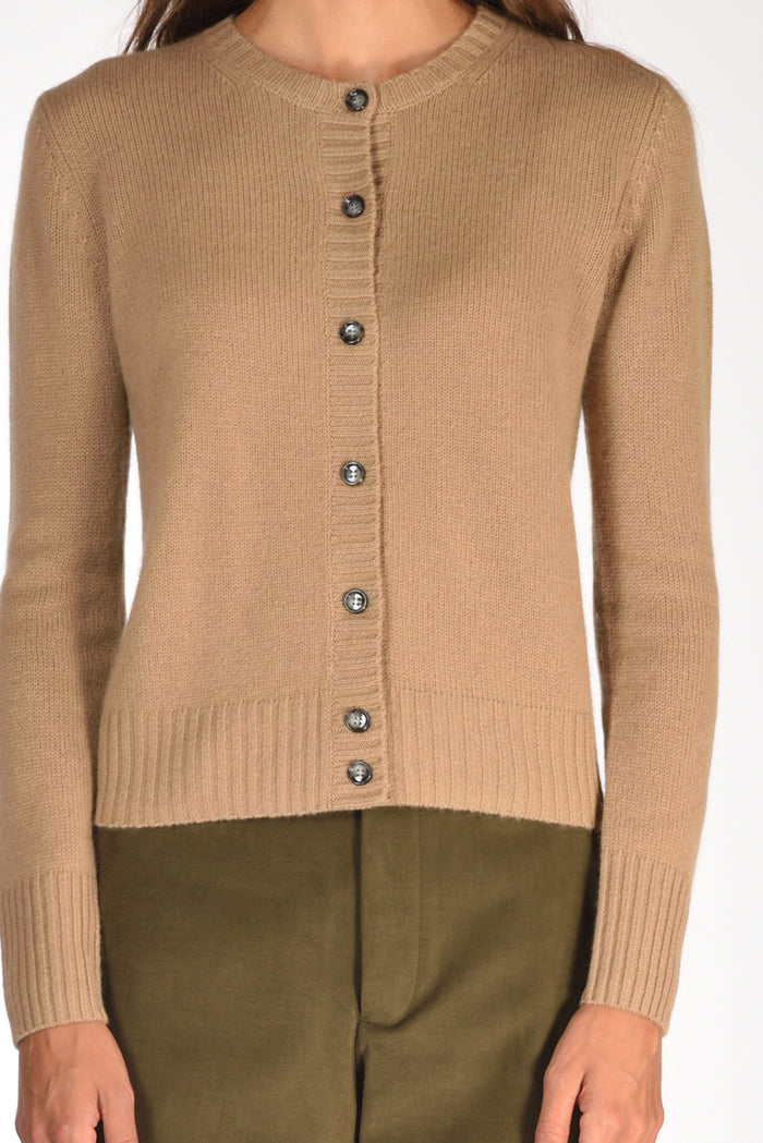Allude Maglia Cardigan Beige Scuro Donna - 3