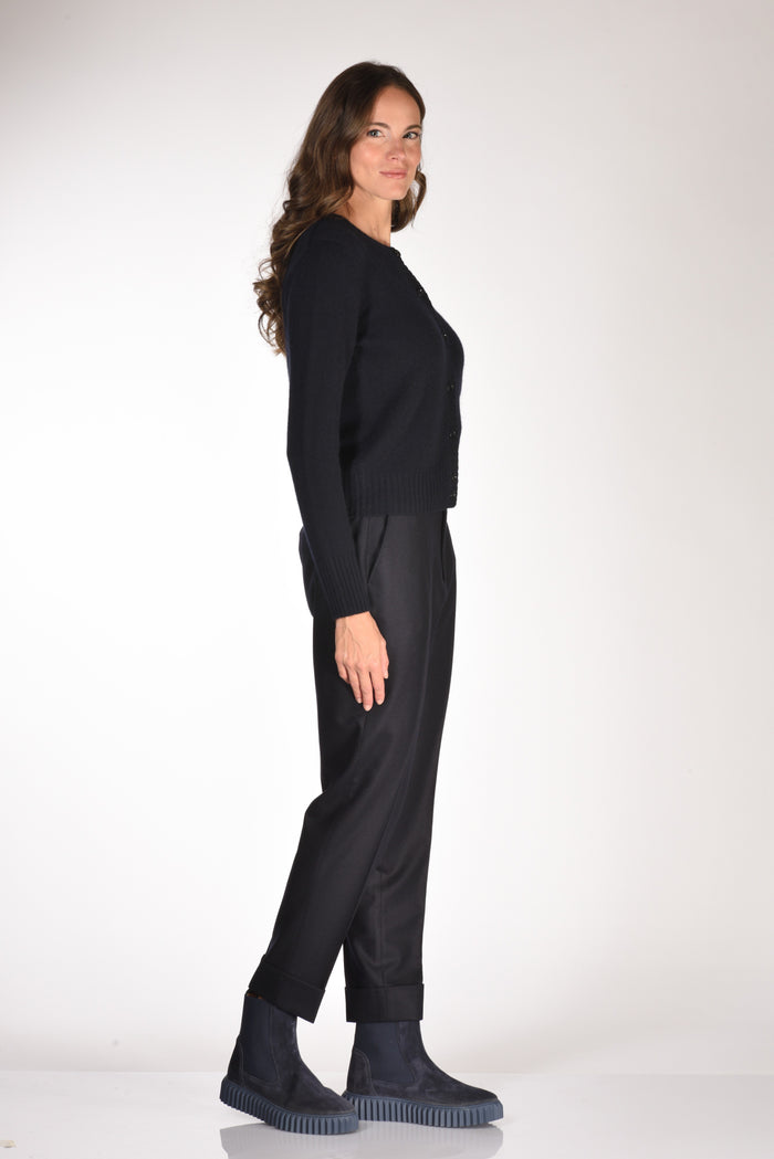 Allude Maglia Cardigan Blu Donna - 4