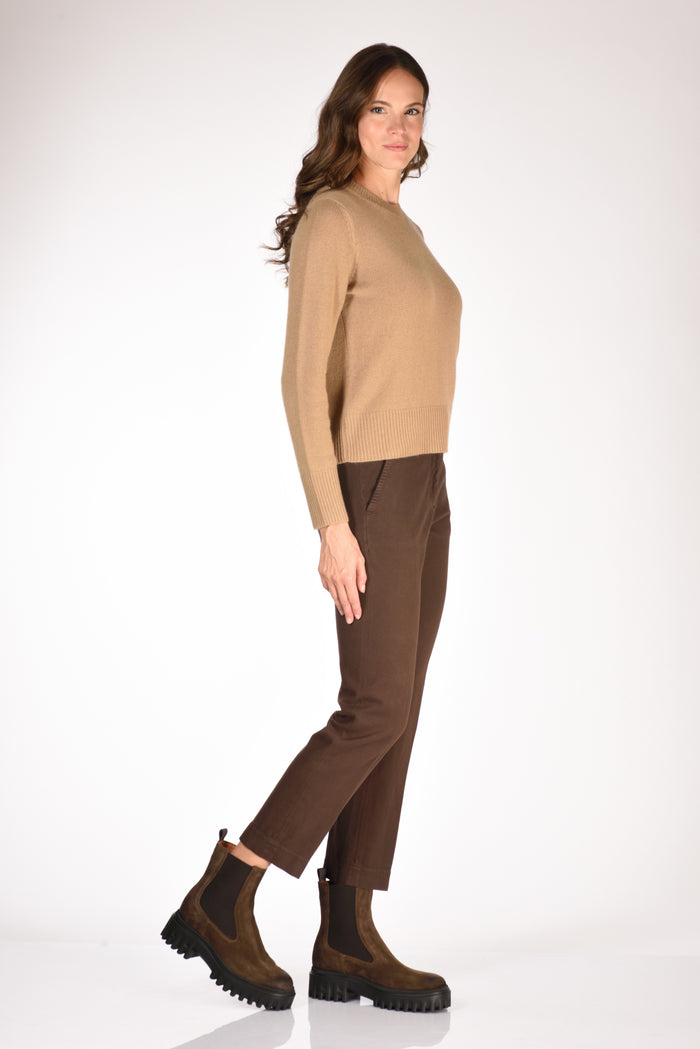 Allude Maglia Girocollo Beige Scuro Donna - 4