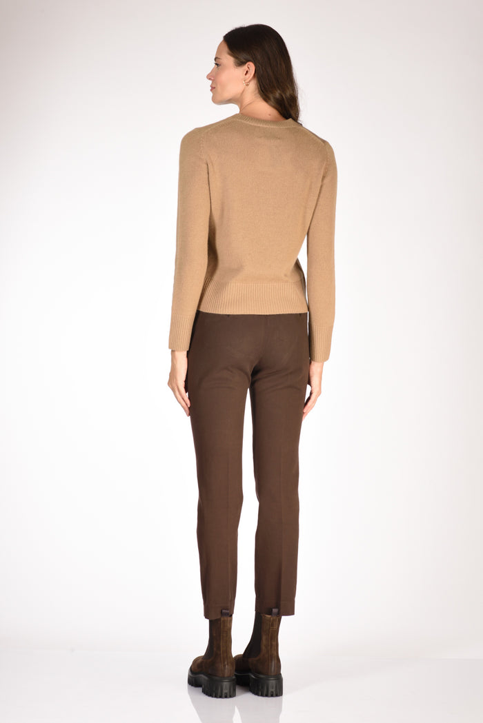 Allude Maglia Girocollo Beige Scuro Donna - 5