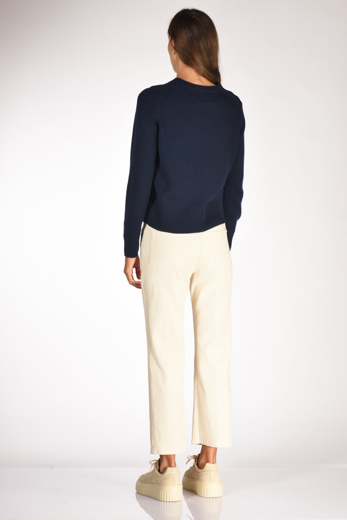 Allude Maglia Girocollo Blu Donna - 5