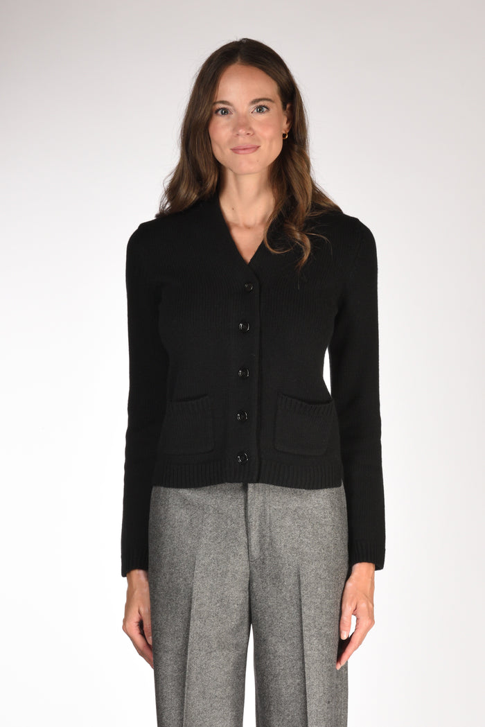 Allude Maglia Cardigan Nero Donna - 2